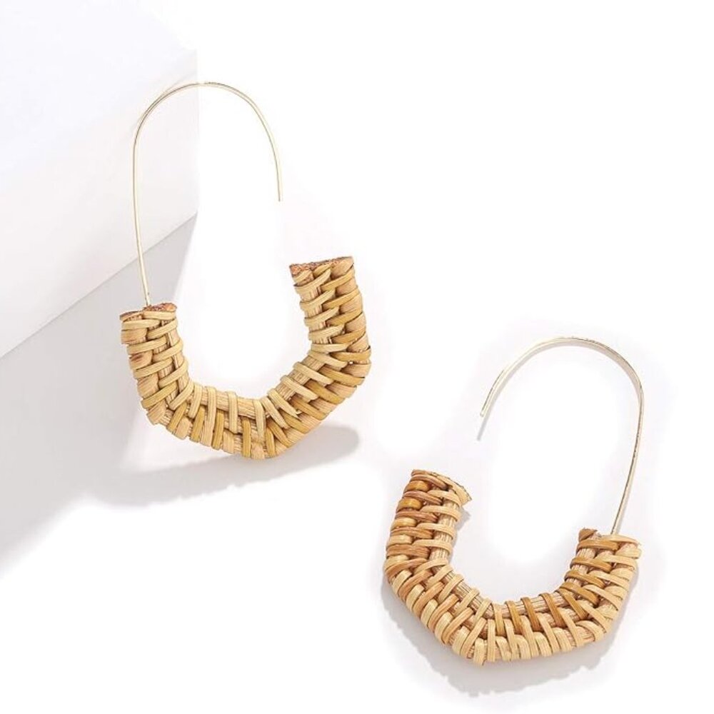 Rattan woman's earrings